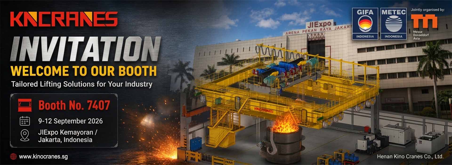 KNCRANES GIFA METEC Indonesia 2026 Exhibition Invitation | Booth 7407, JIExpo Jakarta